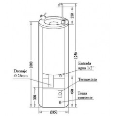 Fuente de agua refrigerada redonda M-6AROLV Canaletas