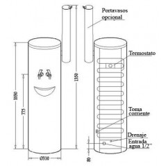 Dispensador de agua con Osmosis Inversa integrada M-77OI Canaletas