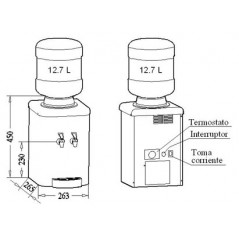 Dispensador de agua de sobremesa de botellón Canaletas  M-33