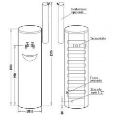 Dispensador d agua de pie dos grifos Serie 7ID Canaletas