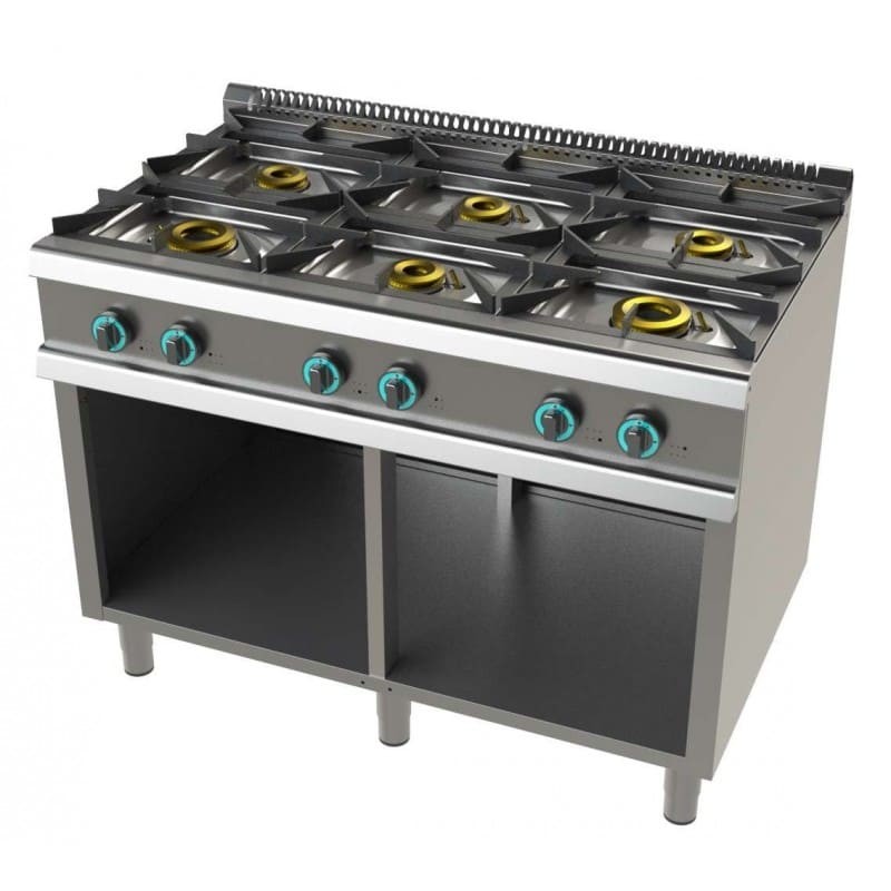 Cocina a Gas 6 Fuegos - Doble Corona con Llama Piloto Fondo 700 June X