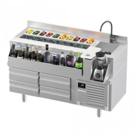 Mesa refrigerada para cocktails Bar Station 2000x700x1059 mm BST 2000 R Infrico