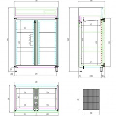 Armario refrigerado mixto con compartimento para congelados 3 puertas 900 + 300 litros Edenox