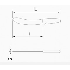 Cuchillo deshuesar jamón curvo FRICOSMOS