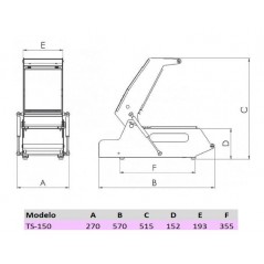 Termoselladora manual TS-150 con molde 192x137 mm y 1 barqueta Ak By Ramon
