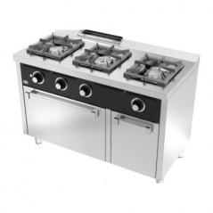 Cocina a gas con horno 3 fuegos fondo 600 modelo C3F600H HR FAINCA