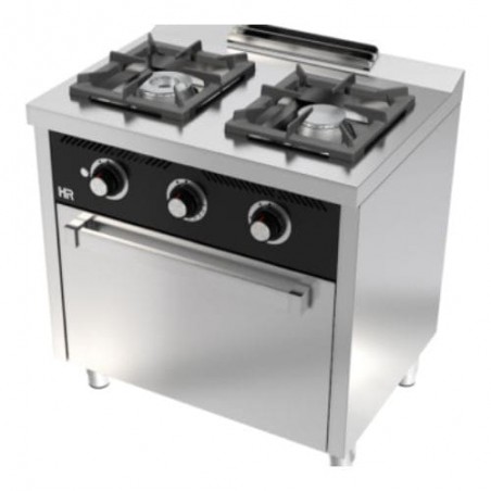 Cocina a gas con horno 2 fuegos fondo 600 modelo C2F600H HR FAINCA