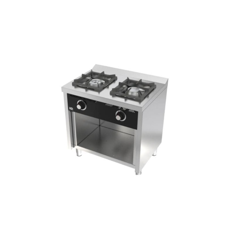 Cocina a gas con estante 2 fuegos fondo 600 modelo C2F600E HR FAINCA