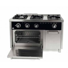 Cocina a gas con horno 3 fuegos fondo 600 modelo C3F600H HR FAINCA