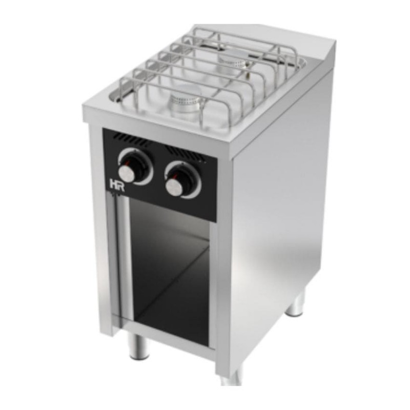 Cocina a gas con estante BASIC 2 fuegos fondo 600 modelo CB2F600E HR FAINCA