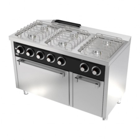 Cocina a gas con horno BASIC 6 fuegos fondo 600 modelo CB6F600H HR FAINCA