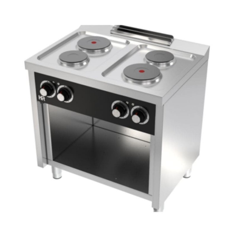 Cocina eléctrica con estante 4 placas fondo 600 modelo CE4P600E HR FAINCA