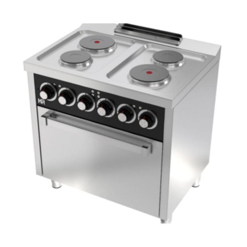 Cocina eléctrica con horno 4 placas fondo 600 modelo CE4P600H HR FAINCA