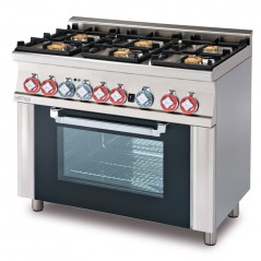 Cocina a gas con horno con grill, 6 fuegos- Modelo CF6-610G