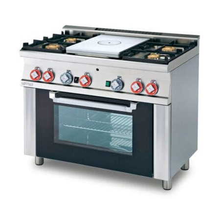 Cocina a gas con horno con grill, 4 fuegos-Modelo TPF4-610G-