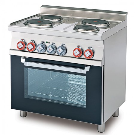 Cocina mixta 4 fuegos a gas y horno eléctrico con Grill- Modelo CF4-68GEM-