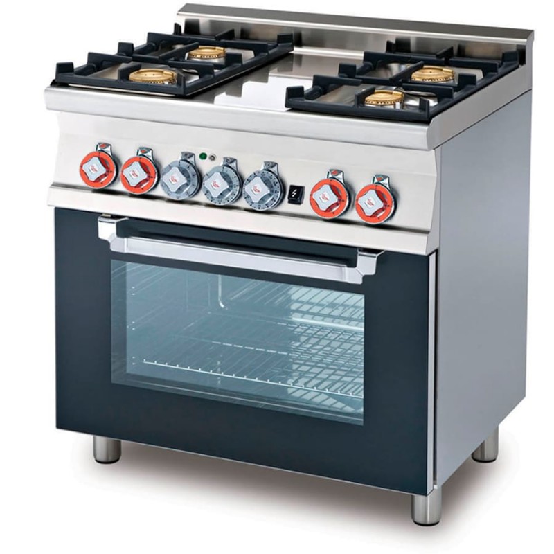 Cocina mixta 4 fuegos gas, horno eléctrico c/grill multifunción- CFM4-68GEM-