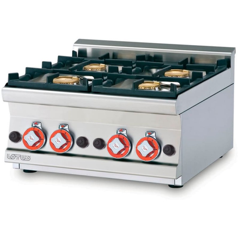 Cocina snack sobre-mostrador a gas de 4 fuegos-Modelo  PCT-66G-