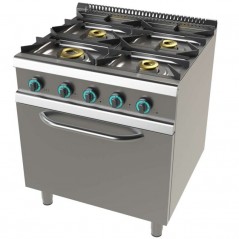 Cocina a Gas con horno 4 Fuegos - Doble Corona sin Llama Piloto Fondo 900 June X