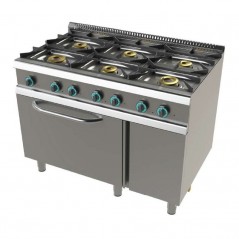 Cocina a Gas con horno 6 Fuegos - Doble Corona con Llama Piloto Fondo 700 June X