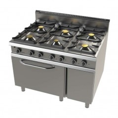 Cocina a Gas con horno 6 Fuegos - Doble Corona sin Llama Piloto Fondo 900 June X