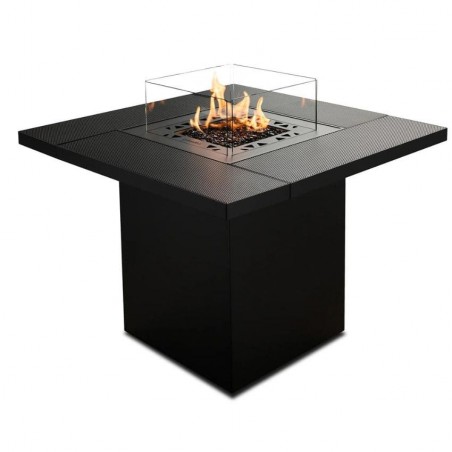 Estufa exterior a gas en mesa cuadrada con funda protectora Square Table Planika