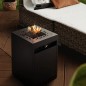 Estufa exterior a gas en mesa cuadrada con funda protectora Square Table Planika