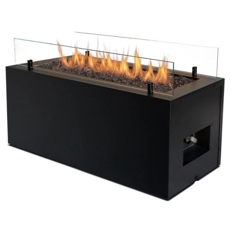 Estufa exterior a gas en mesa rectangular con funda protectora Río Planika