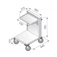 Carro de nivel constante para bandejas y cestas de vajilla Edenox