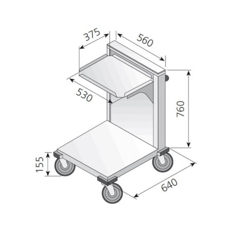 Carro de nivel constante para bandejas y cestas de vajilla Edenox
