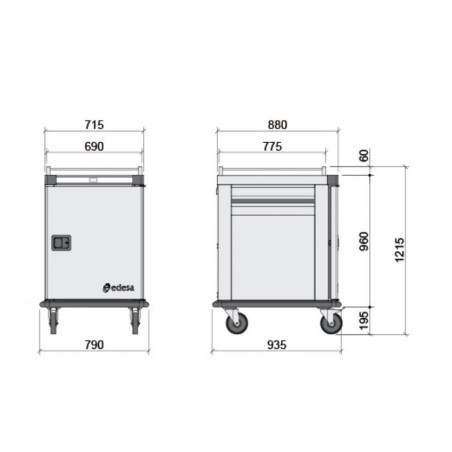 Carro caliente con control de humedad Thermik HTB Edenox