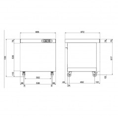 Carro caliente para mantenimiento de temperatura CCB bandejas GN 1/1 Edenox