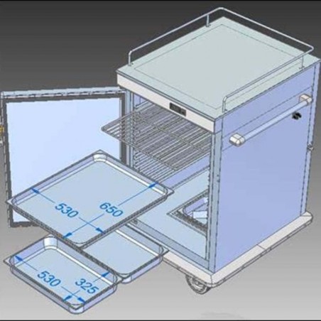 Carro caliente para mantenimiento de temperatura CCB bandejas GN 2/1 Edenox