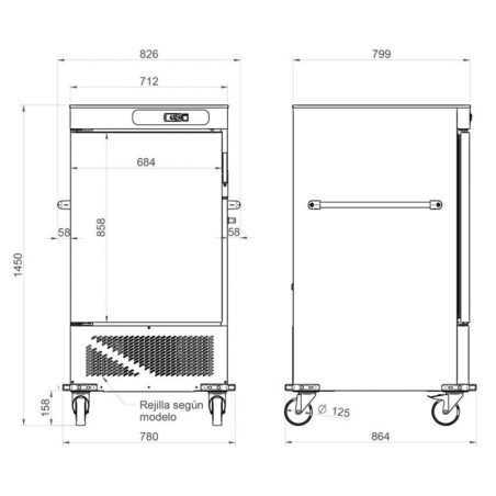 Carro refrigerado CF bandejas GN 2/1 Edenox