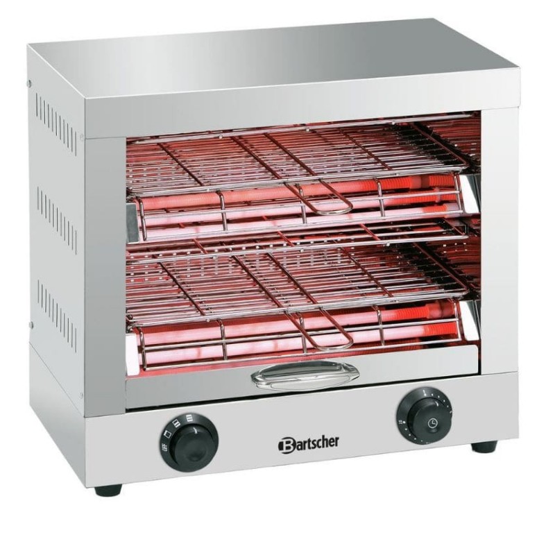 Tostador doble de acero inoxidable con resistencia al cuarzo 2 niveles Bartscher Tostador doble de acero inoxidable con resistencia al cuarzo 2 niveles Bartscher
