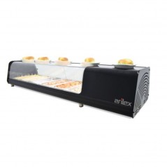 Vitrina refrigerada de tapas con parrillas y cristal curvo VTL VISION