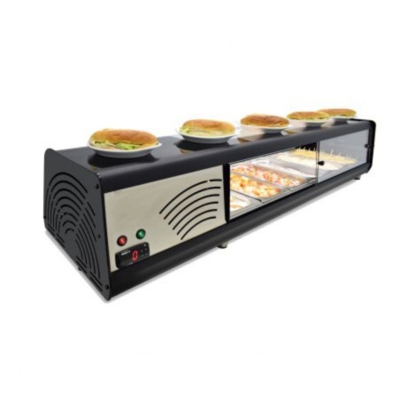 Vitrina refrigerada de tapas con parrillas y cristal curvo VTL VISION