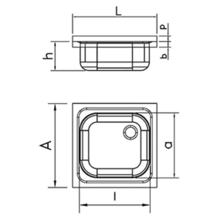 Fregadero inox colgantes de 600mm con cartelas con una cubeta de gran capacidad