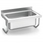 Fregadero inox colgante de gran capacidad con palomillas y una cubeta Fregadero inox colgante de gran capacidad con palomillas y una cubeta