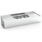 Fregadero inox colgante con faldón, 2 cubetas y 2 escurridores Fregadero inox colgante con faldón, 2 cubetas y 2 escurridores