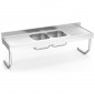 Fregadero inox colgante con palomillas, 2 cubetas y 2 escurridores Fregadero inox colgante con palomillas, 2 cubetas y 2 escurridores