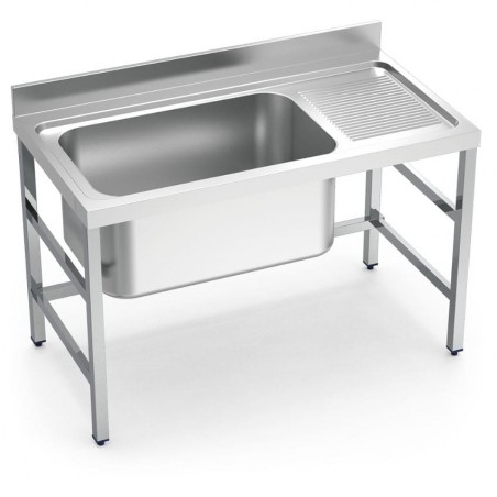 Fregadero inox con soporte 1 cubeta de gran capacidad y escurridor