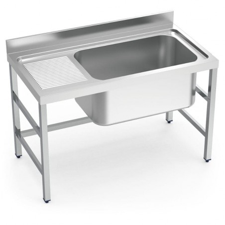 Fregadero inox con soporte 1 cubeta de gran capacidad y escurridor