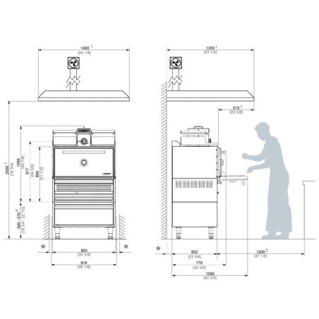 Horno de brasa HJX-PRO-M120 Josper - 120 comensales