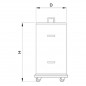 Cubo de basura en acero inox 70L con tapa y ruedas pivotantes Cubo de basura en acero inox 70L con tapa y ruedas pivotantes