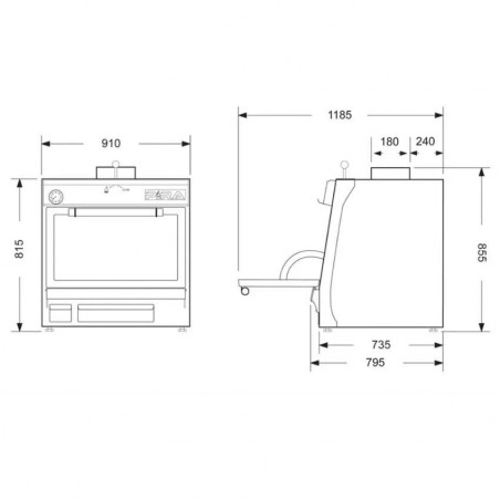 Horno brasa Pira 90 BLACK - 140 comensales