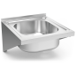 Fregadero inox colgante con cartelas con una cubeta