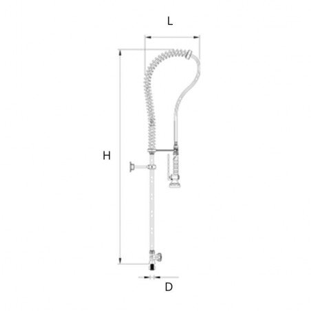 Grifo ducha sobremesa de un agua. Modelo 463054