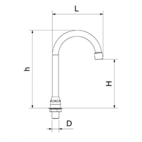 Caño inox giratorio 180x270x1/2" mm