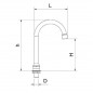 Caño inox giratorio 180x270x1/2" mm Caño inox giratorio 180x270x1/2" mm